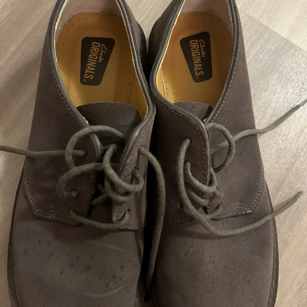 Clarks Men's Brown Suede Oxfords - Picture 2 of 7